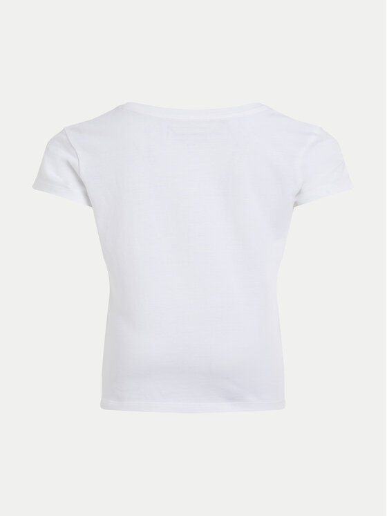 Calvin Klein Jeans Calvin Klein Jeans Majica Script Logo IG0IG02857 Bela Slim Fit