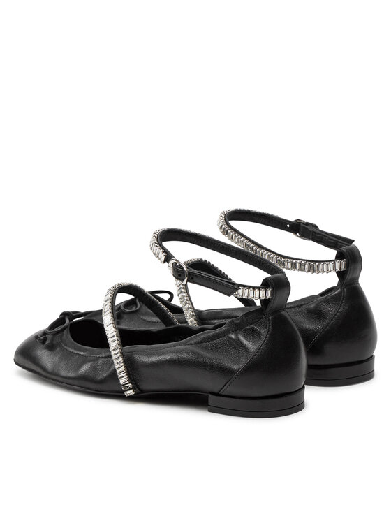 Stuart Weitzman Балетки Stuart Weitzman Stefannie Balet Flat SI443 Чорний
