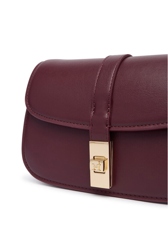Tommy Hilfiger Ročna torba Tommy Hilfiger Th Heritage Chain Crossover AW0AW19319 Bordo rdeča
