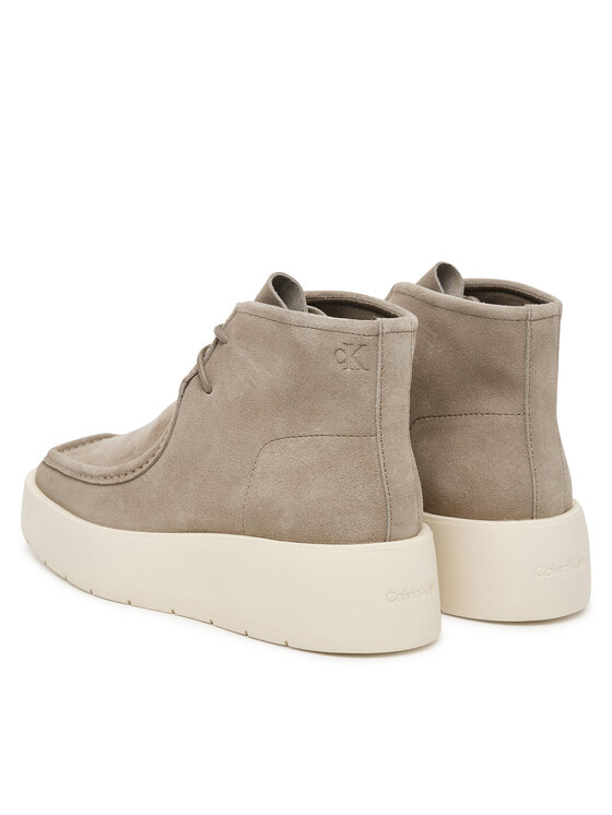 Calvin Klein Зимни обувки Calvin Klein Flatf Lace Up Apr Cut Boot HW0HW03273 Бежов