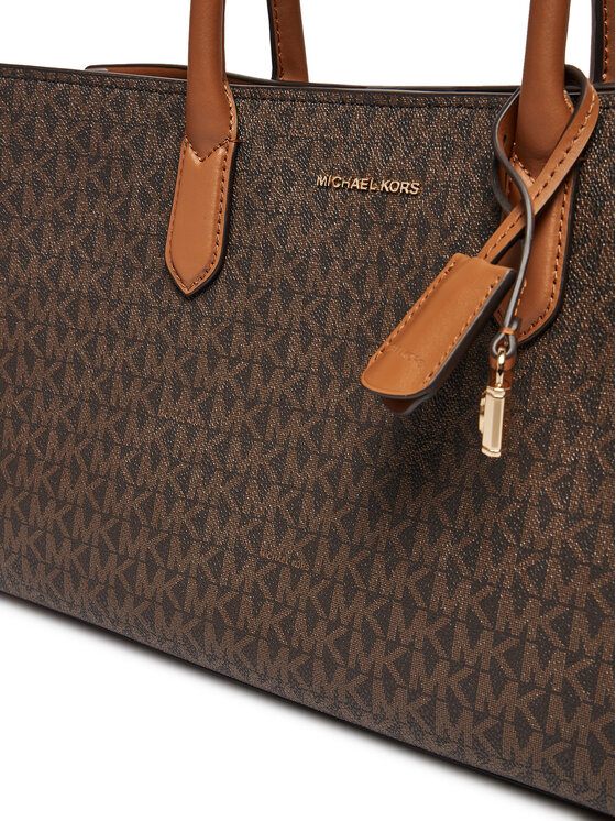 MICHAEL Michael Kors Soma MICHAEL Michael Kors Scarlett Medium Signature Logo Satchel 30F4GETS2B Brūns