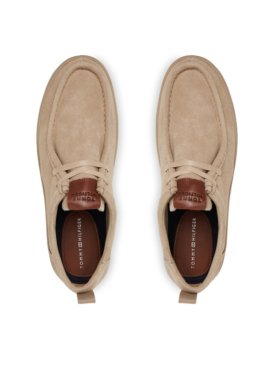 Tommy Hilfiger Polobotky Tommy Hilfiger Modern Light Suede Moc Toe Shoe FM0FM05501 Béžová