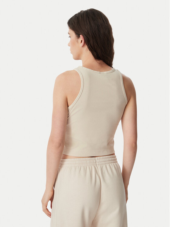 adidas adidas Top Kit Small Logo Rib Tank KS7834 Crema Slim Fit