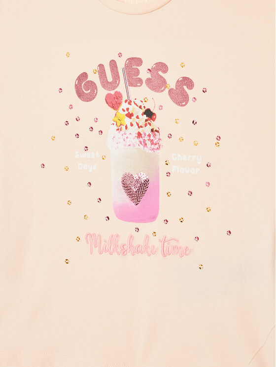 Guess Guess Футболка K5GI02 K6YW4 Рожевий Regular Fit