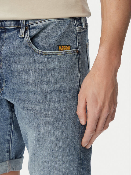 G-STAR G-Star Raw Jeans kratke hlače 3301 D10481-C051 Modra Regular Fit