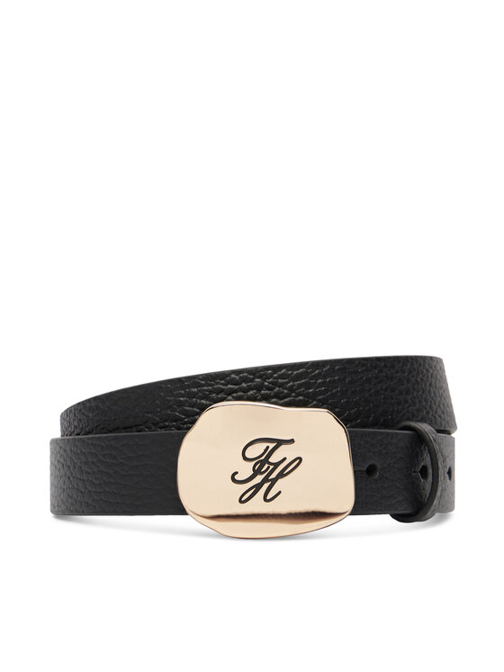 Tommy Hilfiger Pásek Tommy Hilfiger Th Plaque 2.5 Pebble AW0AW19152 Černá
