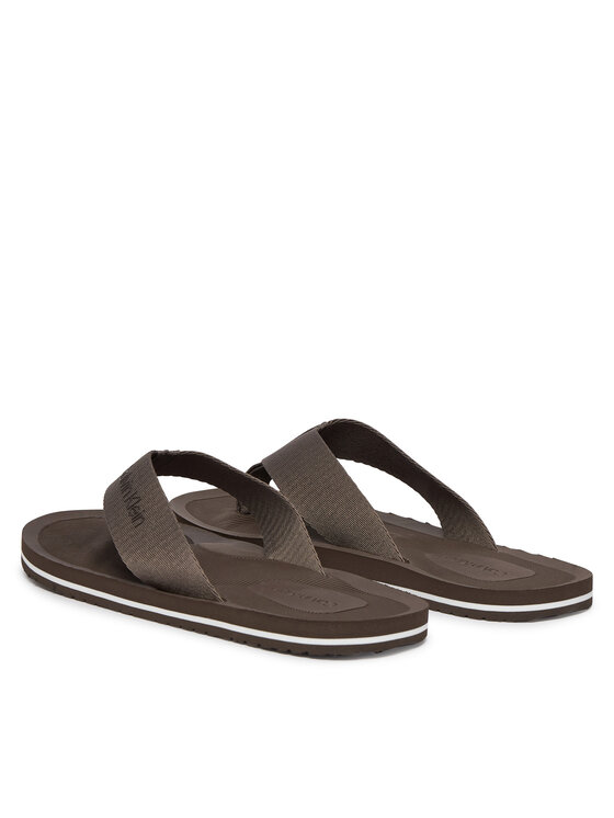 Calvin Klein Japonke Calvin Klein Logo Webbing Strap HM0HM02106 Rjava