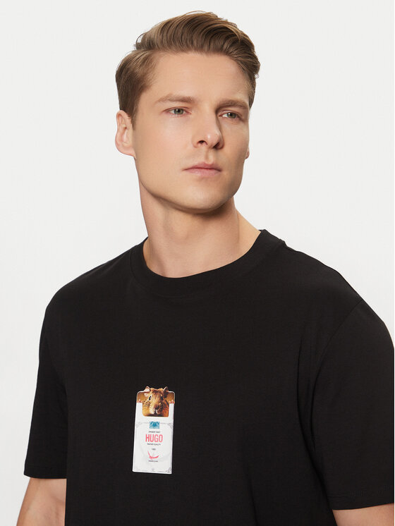 HUGO HUGO Футболка 50530683 Чорний Regular Fit