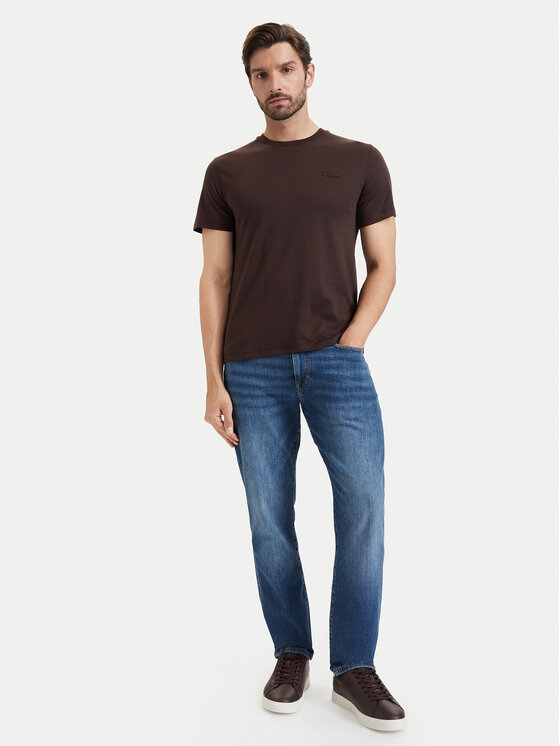 Calvin Klein Calvin Klein Camiseta LV04LG222G Marrón oscuro Slim Fit