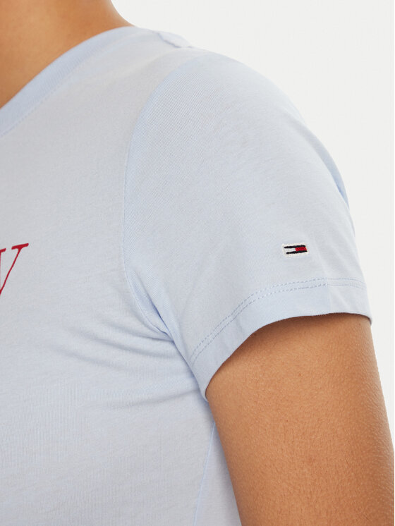 Tommy Jeans Tommy Jeans T-shirt Essential DW0DW19447 Svijetloplava Slim Fit