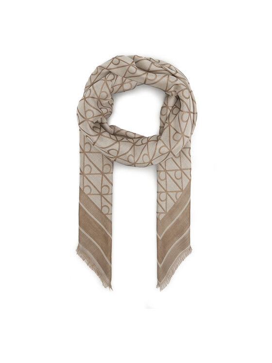 Calvin Klein Eșarfă Calvin Klein Emblem Aop Jacquard Square Scarf LV04F8080G Bej