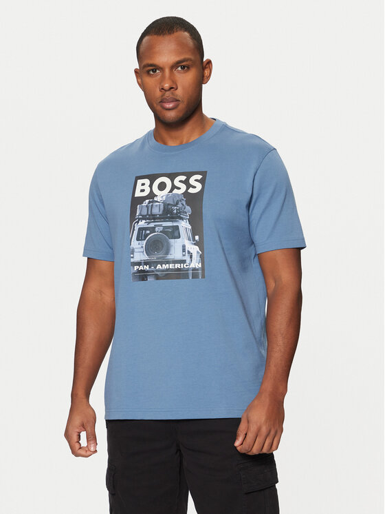 BOSS BOSS Футболка Te_Mextour 50535079 Голубий Regular Fit