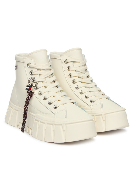 Tommy Jeans Sneakersy Tommy Jeans Tjw Platform Sneaker Leather Mc EN0EN03133 Kremowy