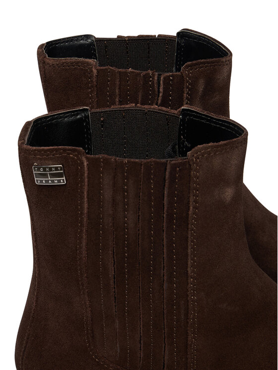 Tommy Jeans Čizme Tommy Jeans Tjw Suede Cowboy Boots EN0EN03142 Tamno smeđa