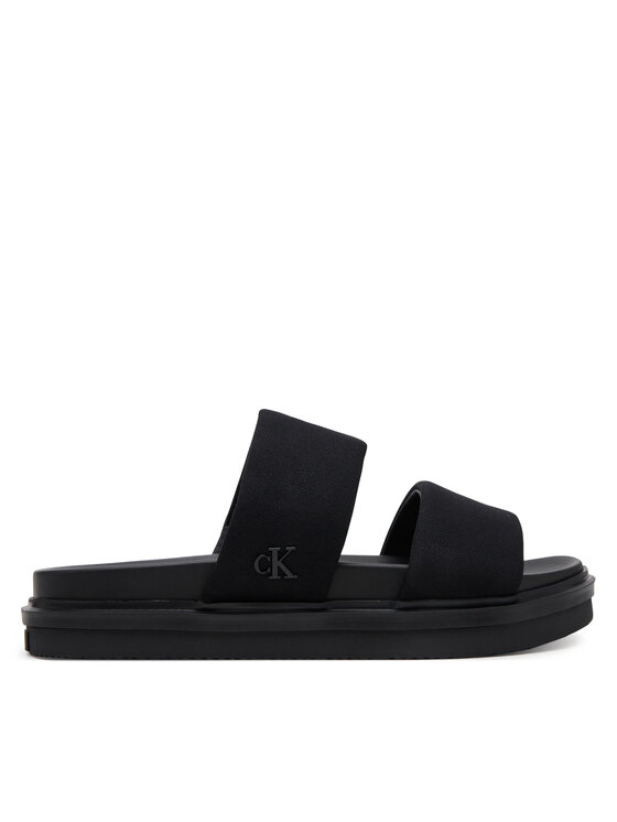 Calvin Klein Jeans Chanclas Calvin Klein Jeans Flat Molded Dbl Bar Sandal Cv YM0YM01222 Negro