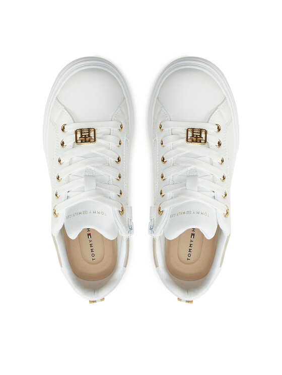 Tommy Hilfiger Snīkeri Tommy Hilfiger Low Cut Lace-Up Sneaker T3A9-33743-1355 S Balts