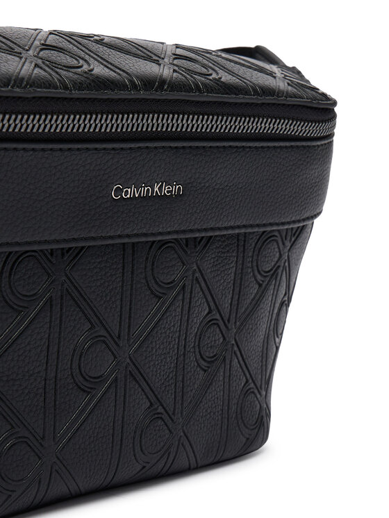 Calvin Klein Ľadvinka Calvin Klein Emblem Aop Deboss Waistbag LV04D3564G Čierna