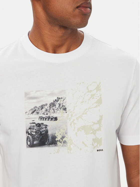BOSS BOSS T-shirt Te Motors 50566627 Bijela Regular Fit