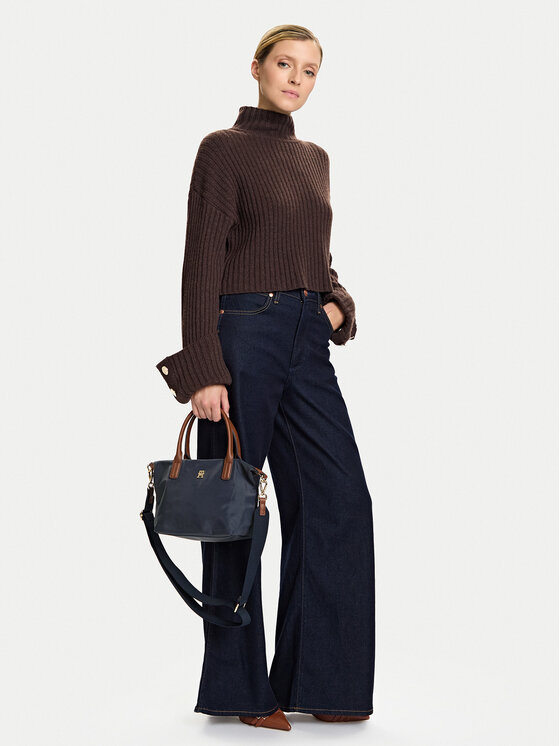 Tommy Hilfiger Geantă Tommy Hilfiger Popette Mini Tote AW0AW17709 Bleumarin