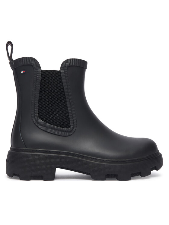 Tommy Hilfiger Wellington Tommy Hilfiger Flag Cleated FW0FW09387 Nero