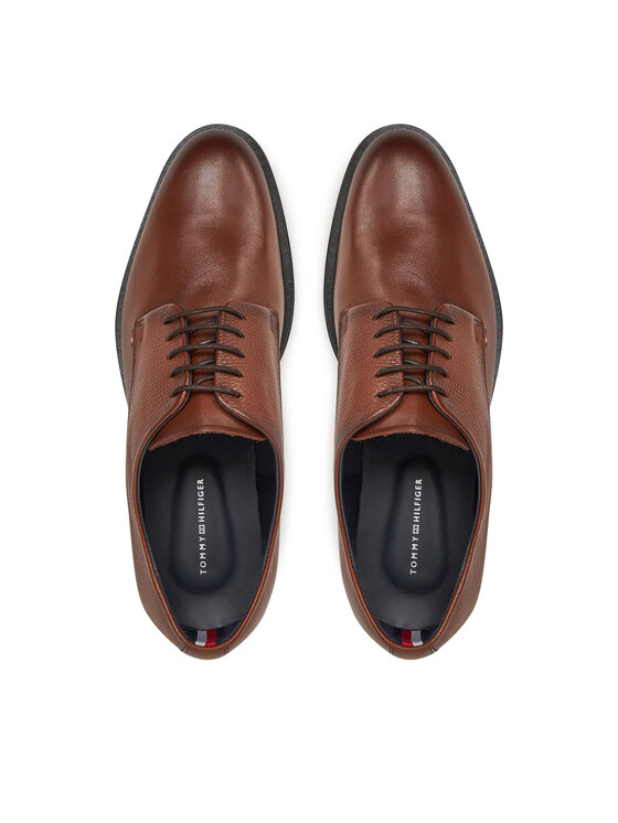 Tommy Hilfiger Κλειστά παπούτσια Tommy Hilfiger Core Hilfiger Leather Shoe FM0FM05375 Καφέ