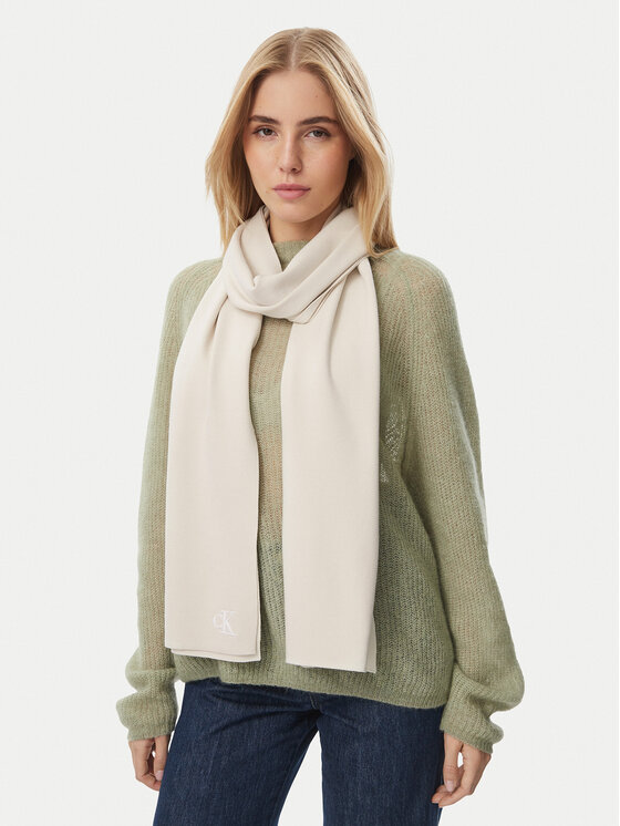 Calvin Klein Szalik Calvin Klein LV04F8099G Kremowy