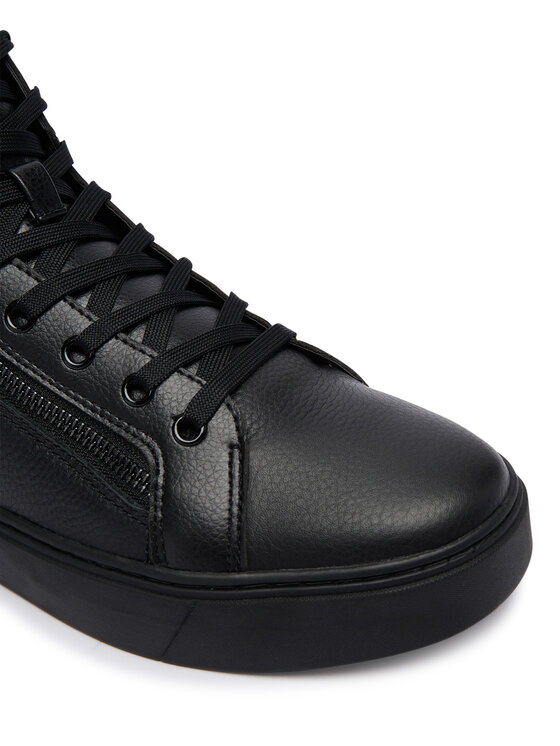 Calvin Klein Snīkeri Calvin Klein Classic Cup Mid Laceup Zip Lth YM0YM01428 Melns