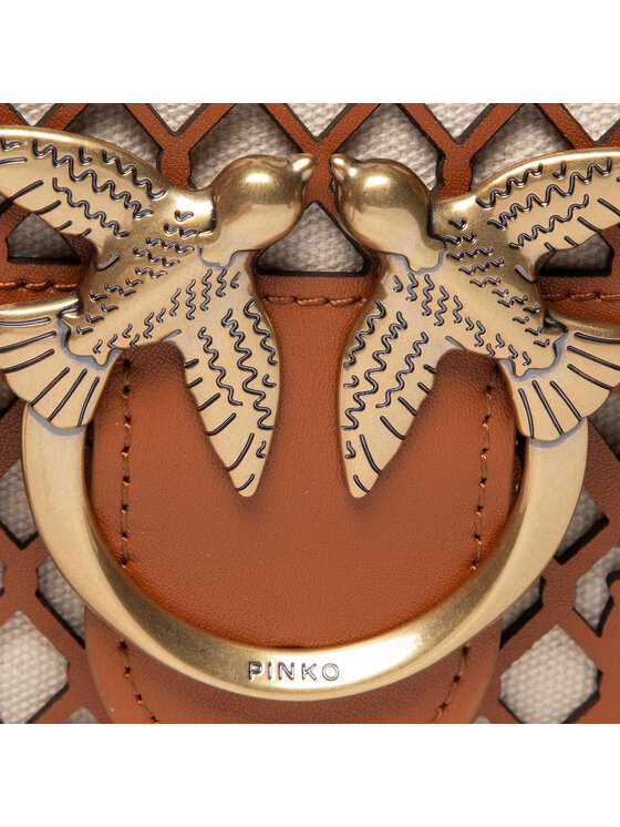 PINKO Τσάντα Pinko Love Mini Icon Die Cut Monogram PE 22 PLTT 1P22MG Y7TQ Καφέ