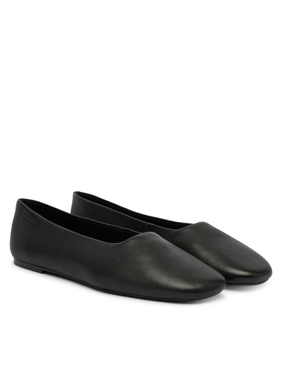 Calvin Klein Baleriny Calvin Klein Round Ballerina Lth HW0HW02943 Czarny