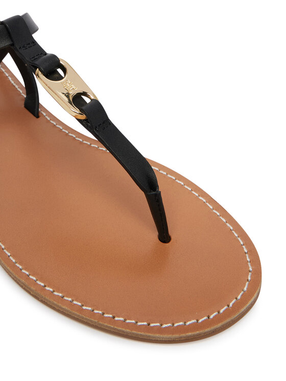 Tommy Hilfiger Сандали Tommy Hilfiger Leather Thong Sandal FW0FW09127 Черен
