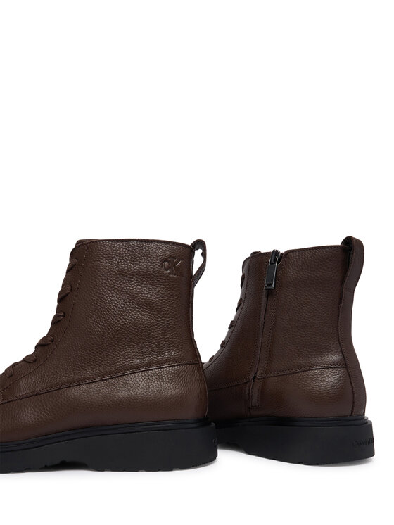 Calvin Klein Bakancs Calvin Klein Combat Ess Lace Up Zip Boot Lth YM0YM01373 Barna