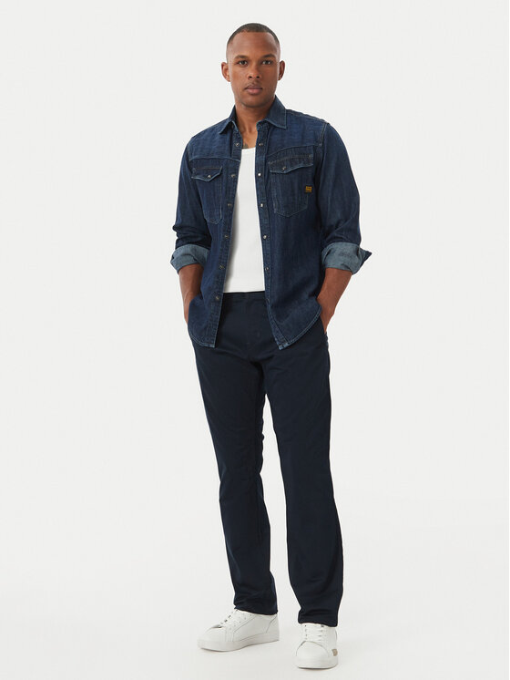 G-STAR G-Star Raw Chino hlače Mosa D25547 5126 Mornarsko modra Straight Fit