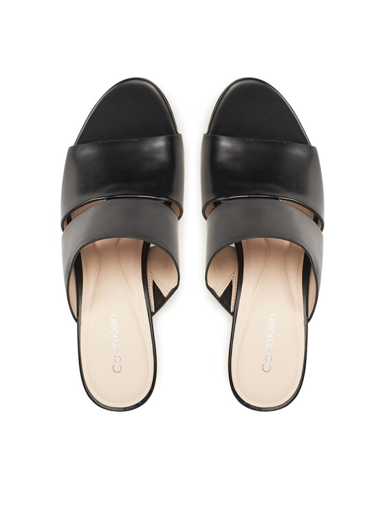 Calvin Klein Nazouváky Calvin Klein Heel Mule 70 - Lth 2 Straps HW0HW02460 Černá
