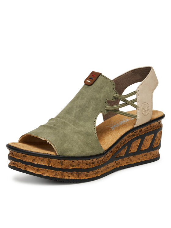 Rieker Sandali Rieker 68175-52 Zelena
