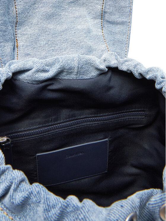 Calvin Klein Σακίδιο Calvin Klein Denim Luna Mini Flap Backpack LV04F3216G Ανοιχτό μπλε