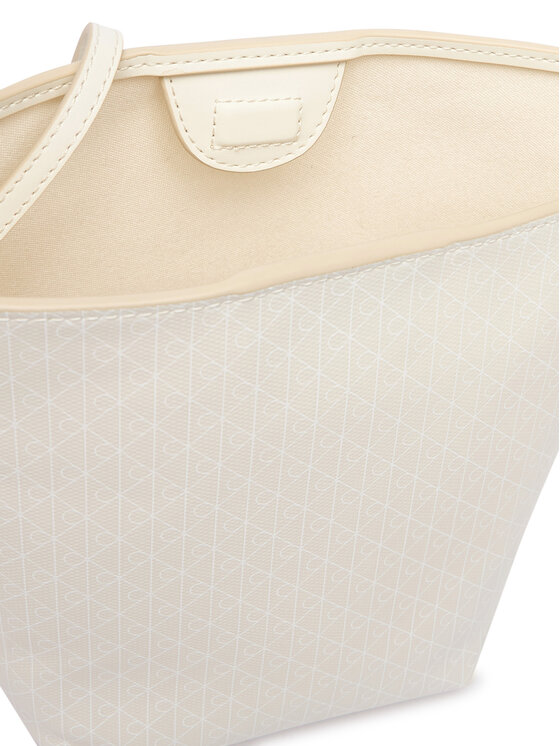 Calvin Klein Borsetta Calvin Klein Emblem Aop Sm Bucket Crossbody LV04F3506G Bianco