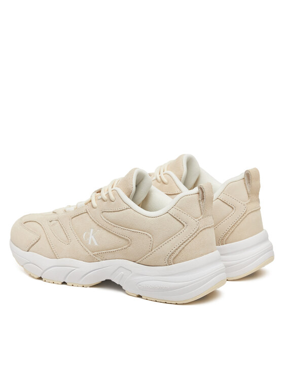 Calvin Klein Jeans Snīkeri Calvin Klein Jeans Retro Tennis Low Mg Mix Media Wn YW0YW01639 Écru