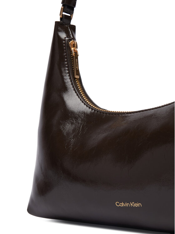 Calvin Klein Torbica Calvin Klein Foil Logo Glossy Conv Shoulder B LV04F3737G Smeđa