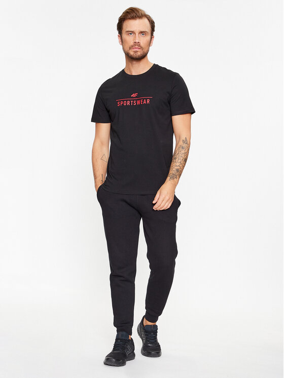4F 4F T-shirt 4FAW23TTSHM0878 Nero Regular Fit