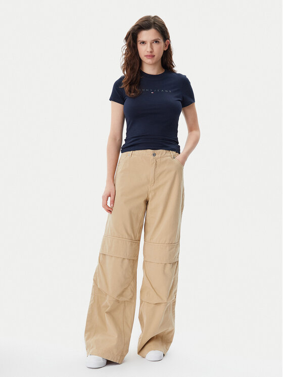 Tommy Jeans Tommy Jeans Majica Tonal Linear DW0DW20315 Mornarsko modra Slim Fit