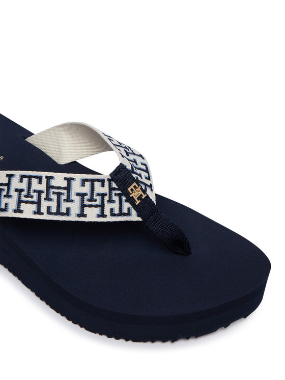 Tommy Hilfiger Σαγιονάρες Tommy Hilfiger Mono Wedge Summer Sandal FW0FW09696 Σκούρο μπλε
