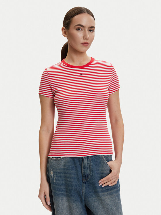 Tommy Jeans Tommy Jeans Camiseta DW0DW17383 Rojo Slim Fit
