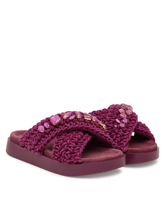 Inuikii Шльопанці Inuikii Woven Stones 1004.003.0073 Бордовий