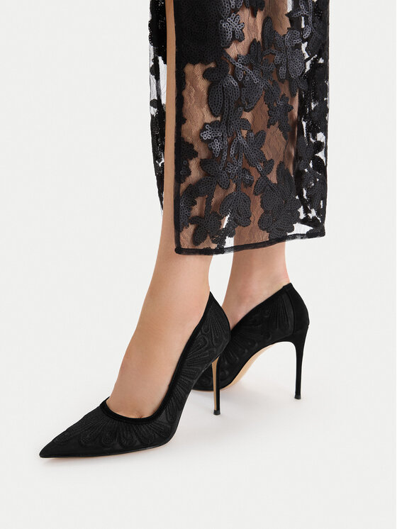 Eva Minge Pantofi cu toc subțire Eva Minge EO-OCEAN-LT382-10 Negru