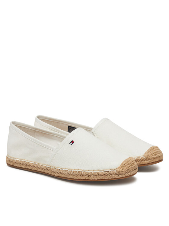 Tommy Hilfiger Espadrilky Tommy Hilfiger Flag Canvas Espadrille FW0FW08541 Écru