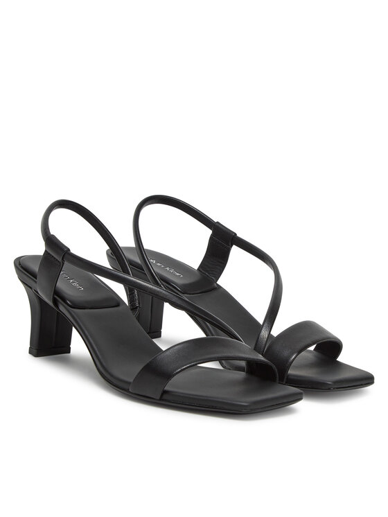 Calvin Klein Sandalias Calvin Klein Heel Sandal 50 Squared Lth HW0HW02534 Negro