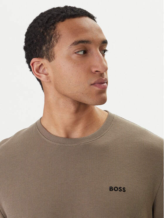 BOSS BOSS Camiseta Waffle 50535891 Marrón Regular Fit