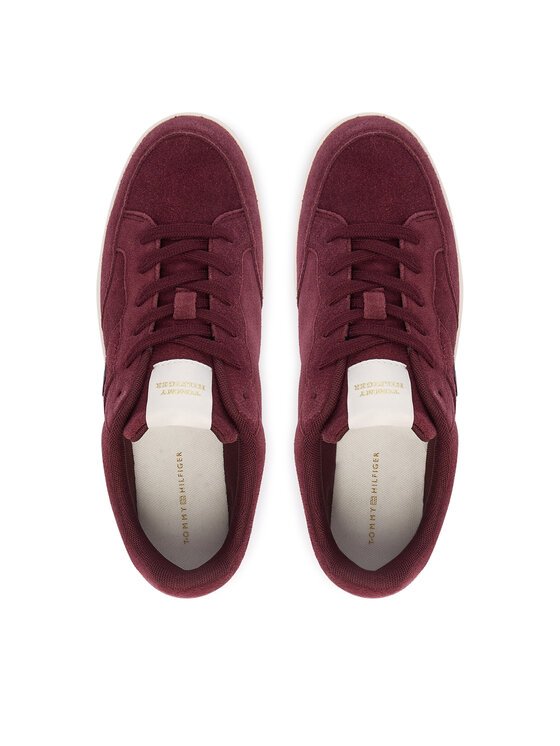 Tommy Hilfiger Сникърси Tommy Hilfiger Th Heritage Court Sneaker Suede FW0FW09266 Бордо