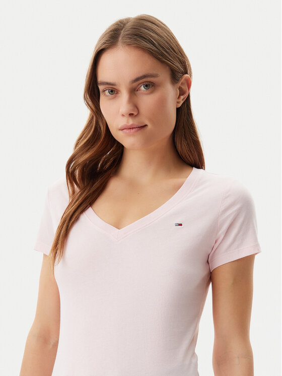 Tommy Jeans Tommy Jeans Majica DW0DW20458 Roza Slim Fit