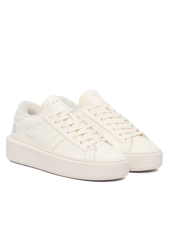D.A.T.E. Снікерcи D.A.T.E. Hill Low Fur Platform W431-HPF-MN Écru